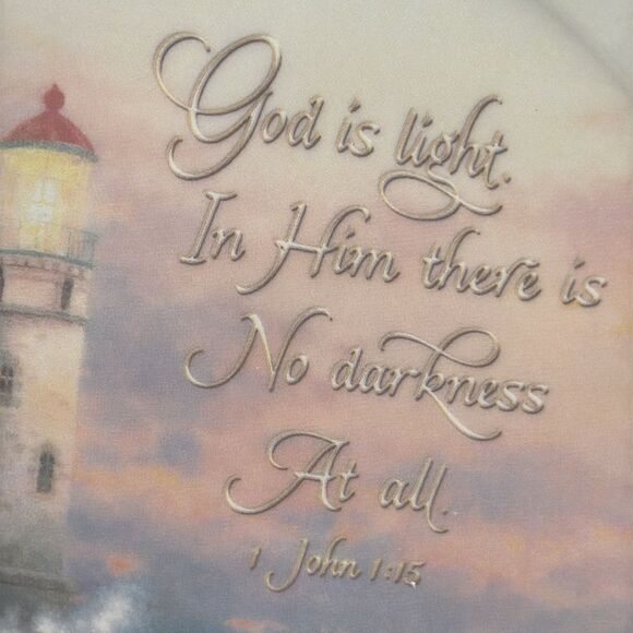 Thomas Kincaid Plate with Lighthouse and Inspirational Quote - Picture 3 of 6